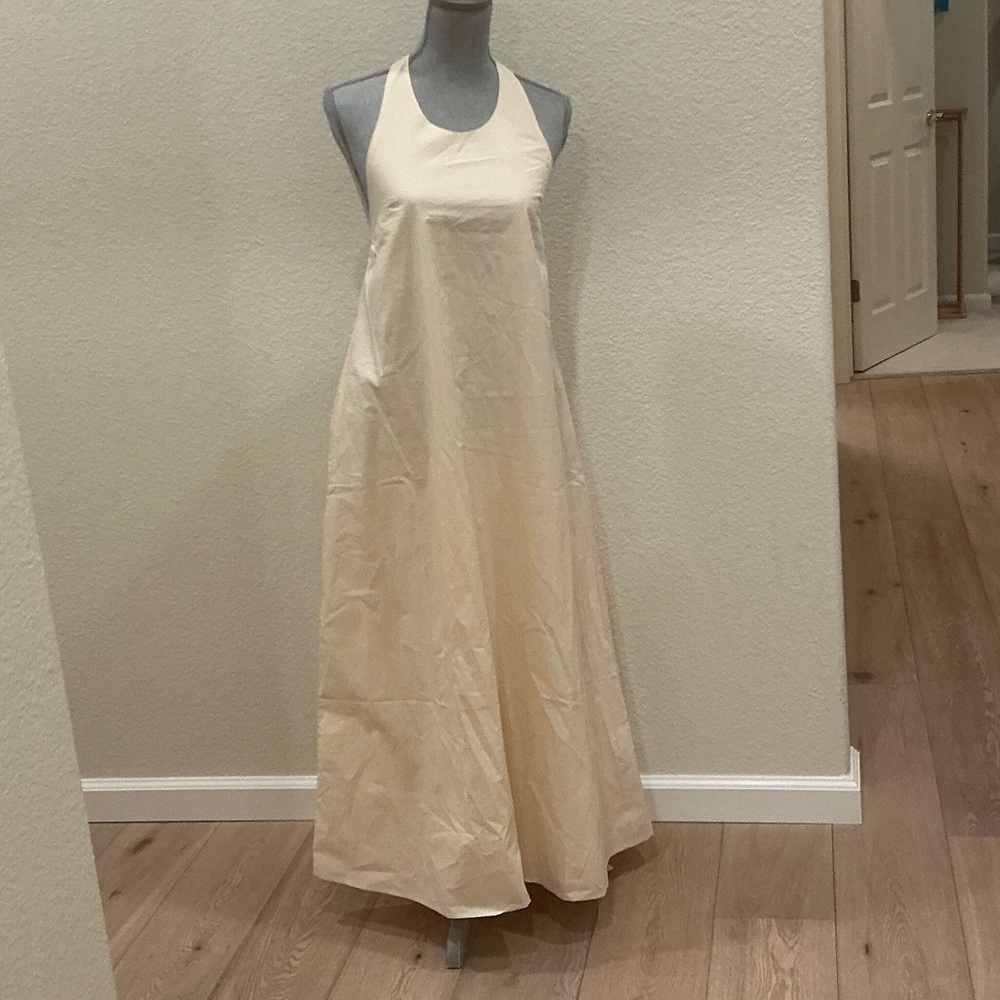 Bird & Knoll Maxi Crème Halter Dress NWT